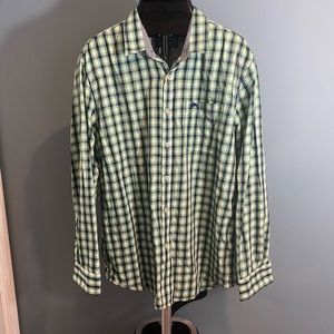 American Rag Men’s Blue & Green Plaid Button Up Long Sleeve Shirt